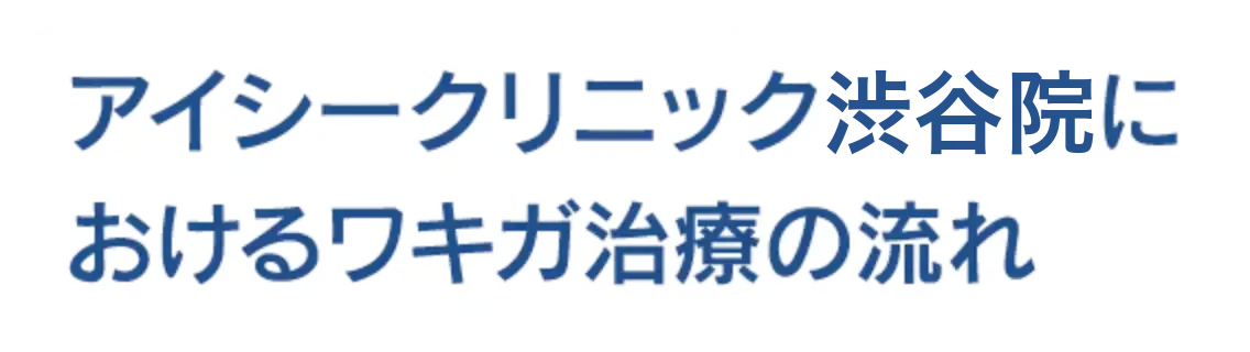 アイシークリニック渋谷院におけるワキガ手術の流れ